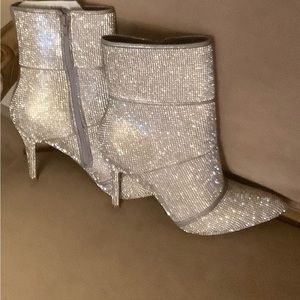 Rhinestone ankle boots